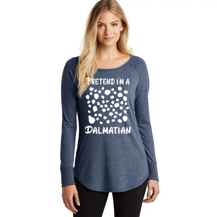 Pretend Im A Dalmatian Funny Halloween Lazy Dalmatian Women's Perfect Tri Tunic Long Sleeve Shirt