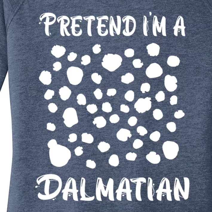 Pretend Im A Dalmatian Funny Halloween Lazy Dalmatian Women's Perfect Tri Tunic Long Sleeve Shirt