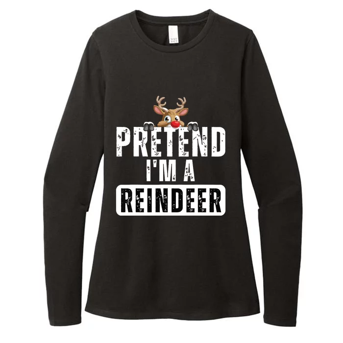 Pretend Im A Reindeer Easy Christmas Costume Womens CVC Long Sleeve Shirt