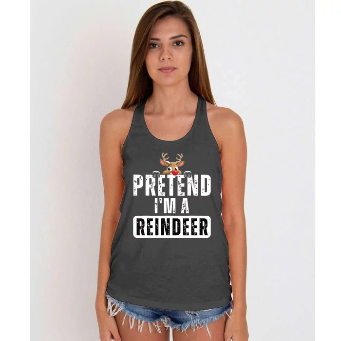 Pretend Im A Reindeer Easy Christmas Costume Women's Knotted Racerback Tank