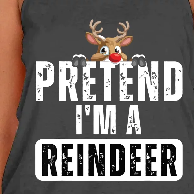 Pretend Im A Reindeer Easy Christmas Costume Women's Knotted Racerback Tank