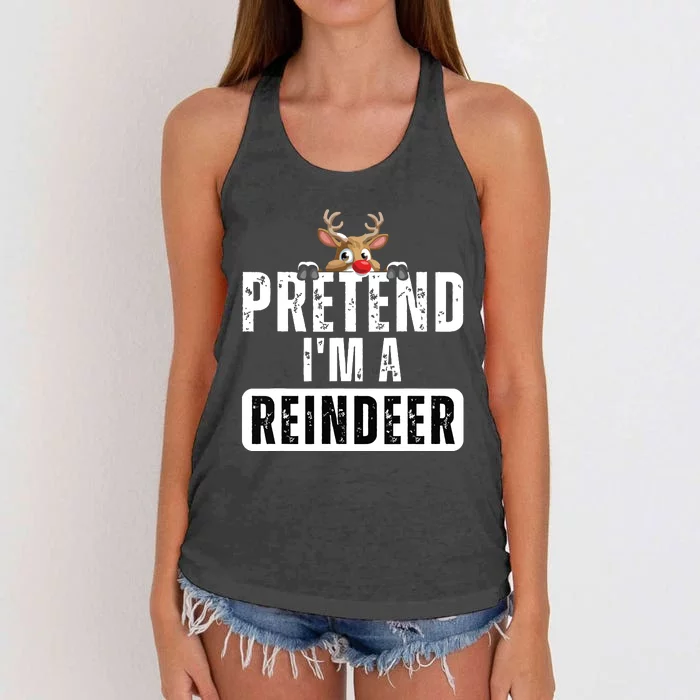 Pretend Im A Reindeer Easy Christmas Costume Women's Knotted Racerback Tank