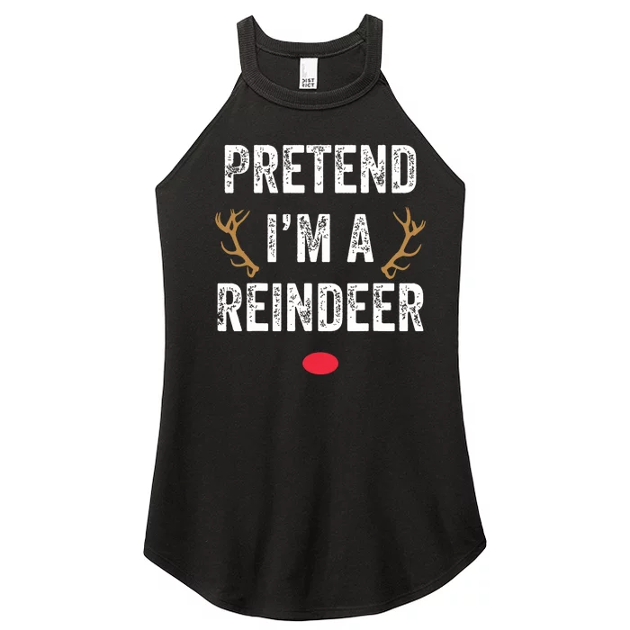 Pretend Im A Reindeer Funny Lazy Christmas Costume Women’s Perfect Tri Rocker Tank