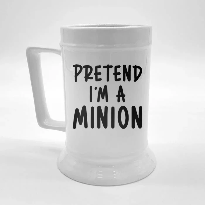 Pretend IM A Minion Costume Party Funny Halloween Minion Front & Back Beer Stein