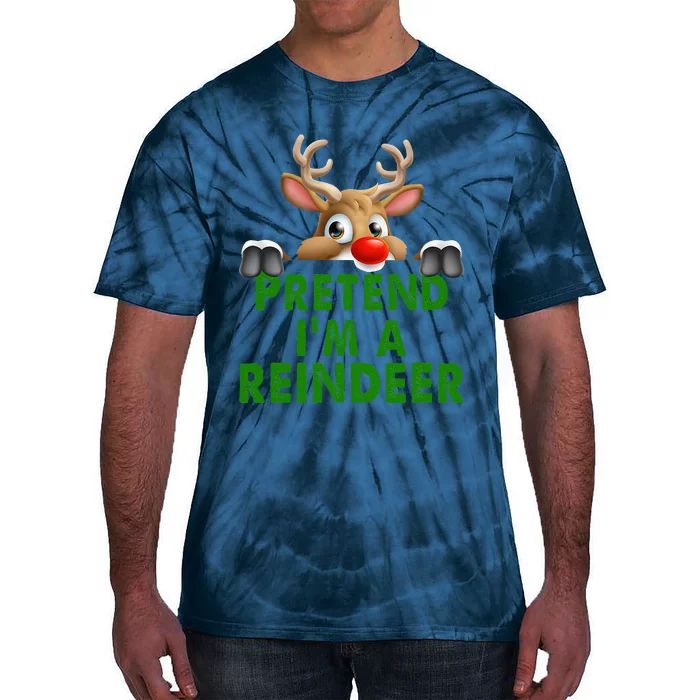 pretend im a reindeer Easy Christmas Costume Tie-Dye T-Shirt