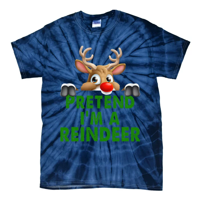 pretend im a reindeer Easy Christmas Costume Tie-Dye T-Shirt