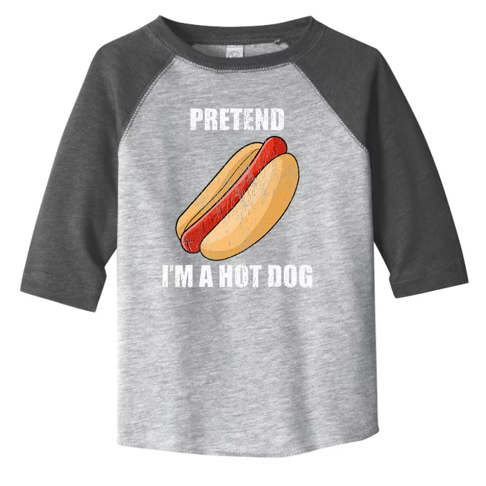 Pretend IM A Hot Dog Lazy Costume Party Funny Halloween Fun Toddler Fine Jersey T-Shirt