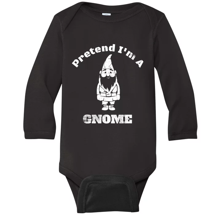 Pretend IM A Gnome Easy Halloween Costume Baby Long Sleeve Bodysuit