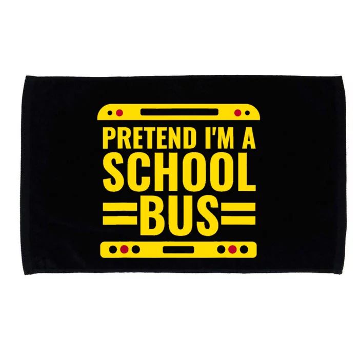 Pretend Im A School Bus Funny Lazy Halloween Costume Microfiber Hand Towel