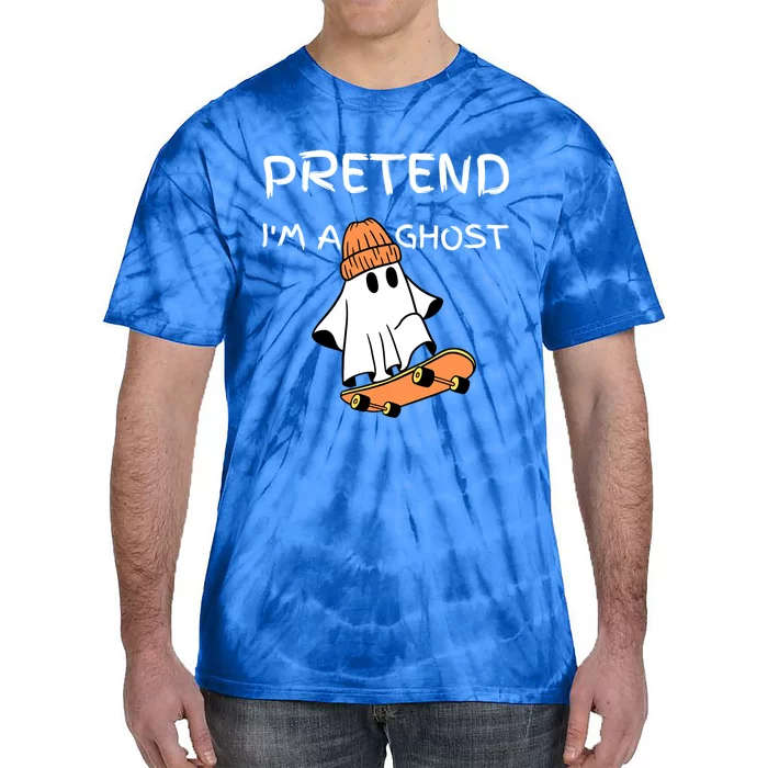 Pretend IM A Ghost Funny Lazy Halloween Costume Party Meaningful Gift Tie-Dye T-Shirt