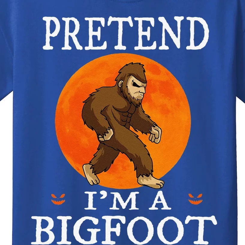 Pretend Im A Bigfoot Funny Cartoon Halloween Costume Kids T-Shirt