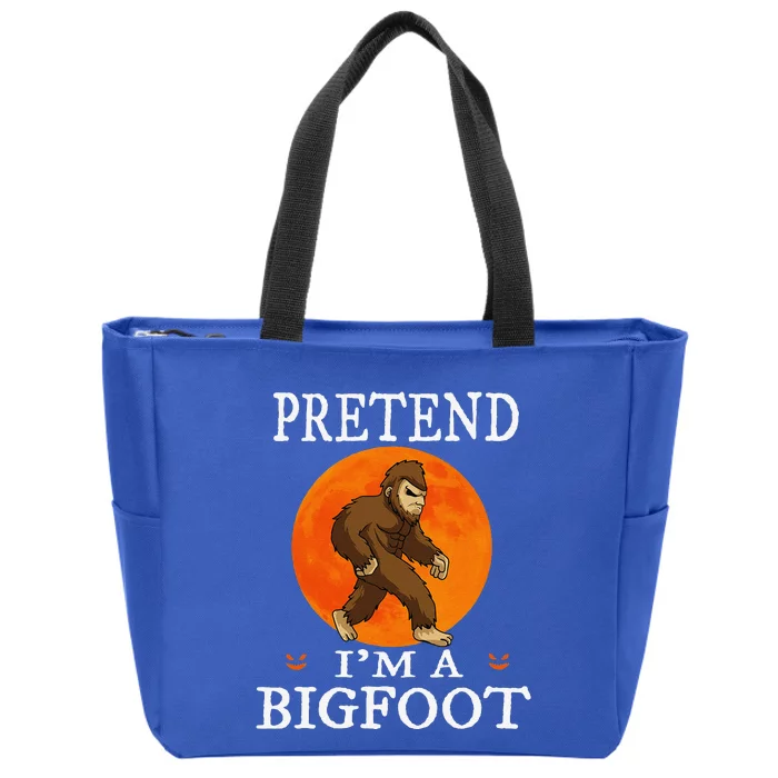 Pretend Im A Bigfoot Funny Cartoon Halloween Costume Zip Tote Bag