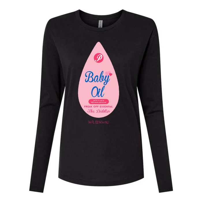 Pretend Im A Baby Oil Bottle Costume Funny Halloween Womens Cotton Relaxed Long Sleeve T-Shirt