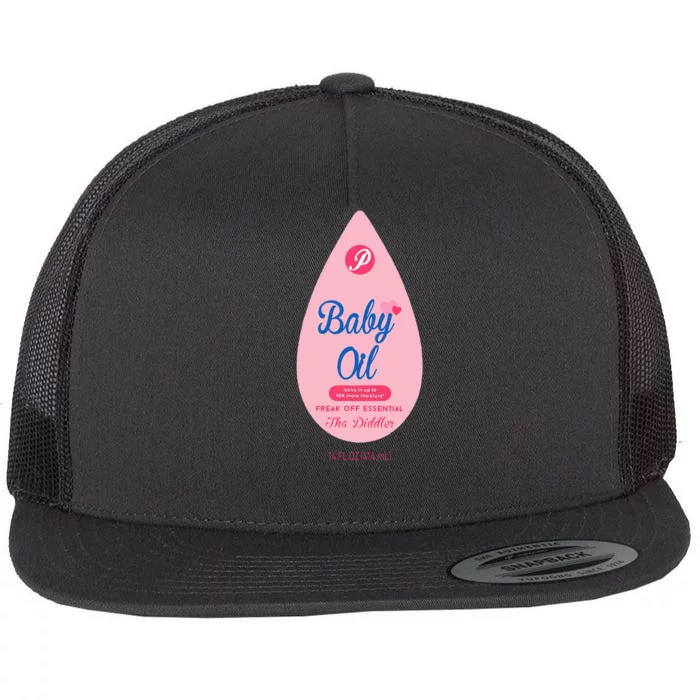 Pretend Im A Baby Oil Bottle Costume Funny Halloween Flat Bill Trucker Hat