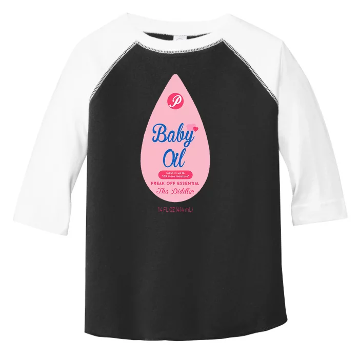 Pretend Im A Baby Oil Bottle Costume Funny Halloween Toddler Fine Jersey T-Shirt