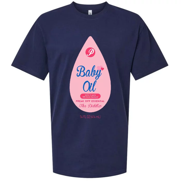 Pretend Im A Baby Oil Bottle Costume Funny Halloween Sueded Cloud Jersey T-Shirt