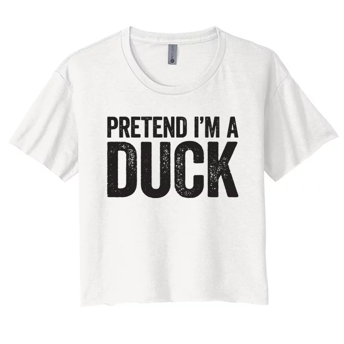 Pretend Im A Duck Matching Duck Costume Women's Crop Top Tee