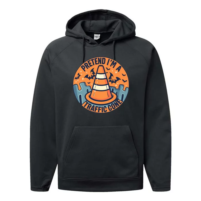 PRETEND I'M A TRAFFIC CONE Halloween Costume Performance Fleece Hoodie