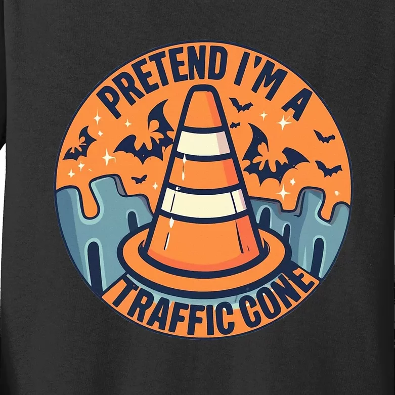 PRETEND I'M A TRAFFIC CONE Halloween Costume Kids Long Sleeve Shirt