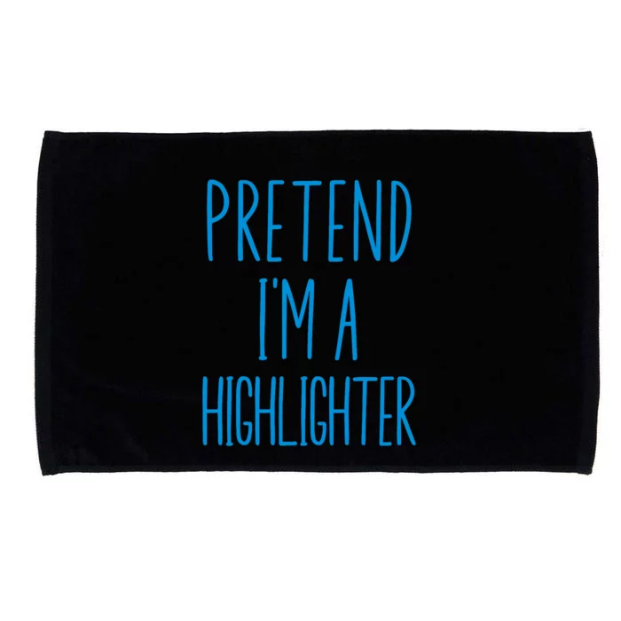 Pretend IM A Highlighter Blue Teacher Halloween Costume Microfiber Hand Towel