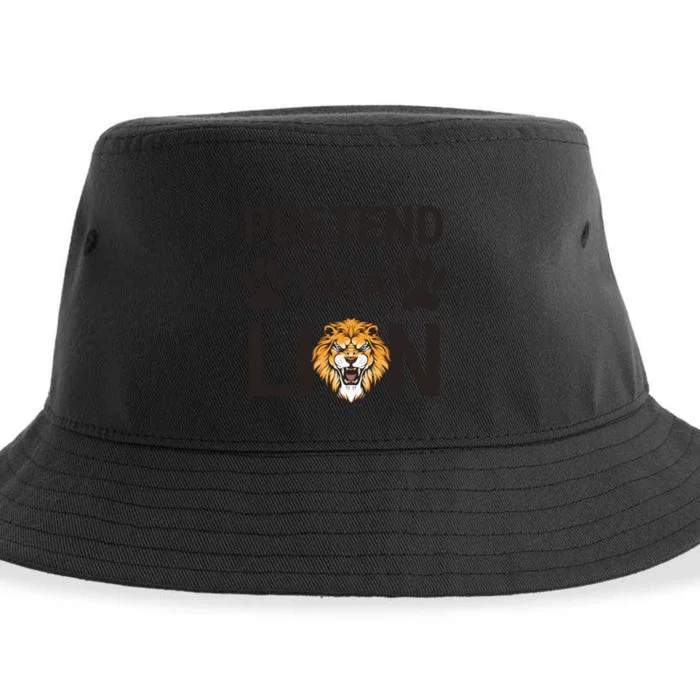 Pretend IM A Lion Funny Lazy Easy Diy Halloween Costume Sustainable Bucket Hat