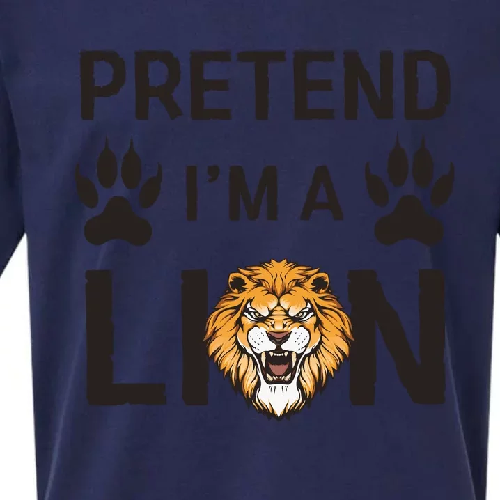 Pretend IM A Lion Funny Lazy Easy Diy Halloween Costume Sueded Cloud Jersey T-Shirt