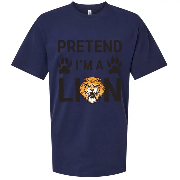 Pretend IM A Lion Funny Lazy Easy Diy Halloween Costume Sueded Cloud Jersey T-Shirt