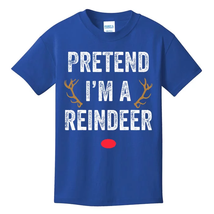 Pretend I'm A Reindeer Funny Lazy Christmas Costume Kids T-Shirt