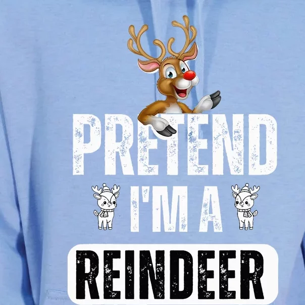 pretend im a reindeer Easy Christmas Costume Unisex Surf Hoodie