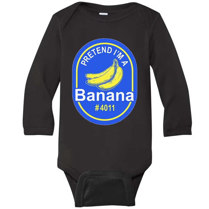 Pretend Im A Banana Lazy Halloween Last Minute Costume Baby Long Sleeve Bodysuit