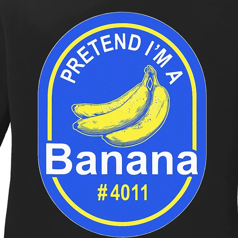 Pretend Im A Banana Lazy Halloween Last Minute Costume Ladies Long Sleeve Shirt