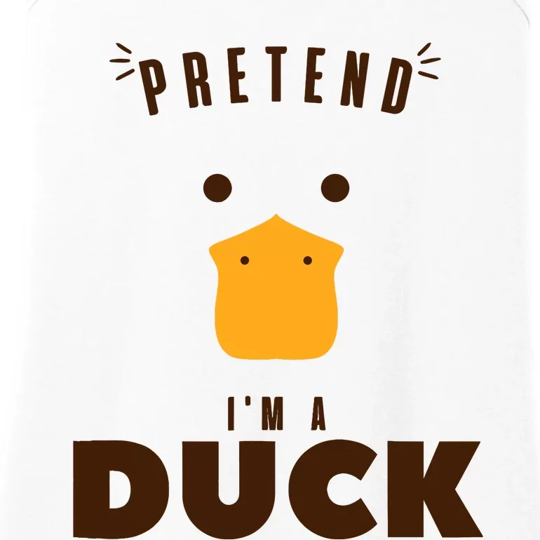 Pretend IM A Duck Funny Halloween Costume Matching Group Ladies Essential Tank