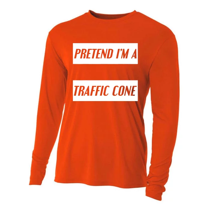 Pretend Im A Traffic Cone Costume Easy Halloween Costume Cooling Performance Long Sleeve Crew