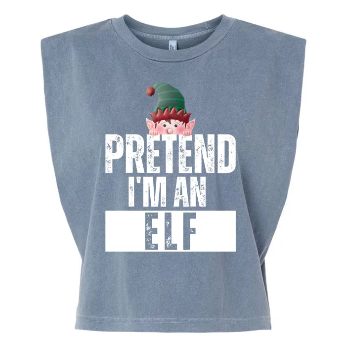 Pretend IM An Elf Funny Christmas Garment-Dyed Women's Muscle Tee