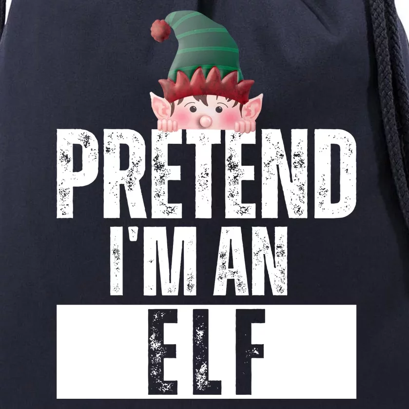 Pretend IM An Elf Funny Christmas Drawstring Bag