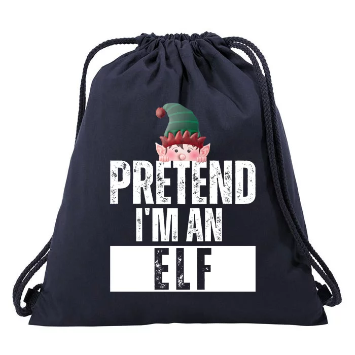 Pretend IM An Elf Funny Christmas Drawstring Bag