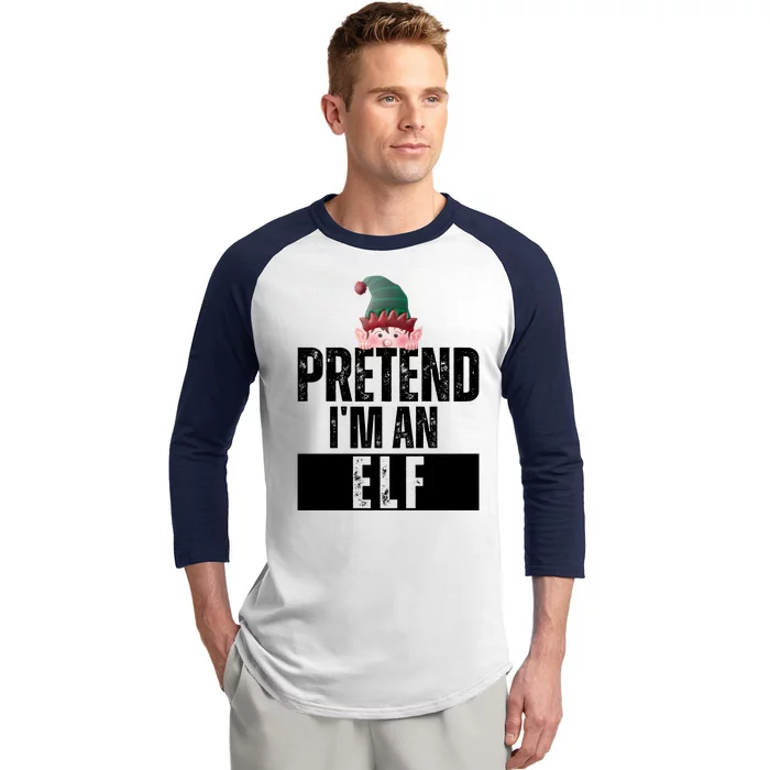 Pretend IM An Elf Funny Christmas Baseball Sleeve Shirt