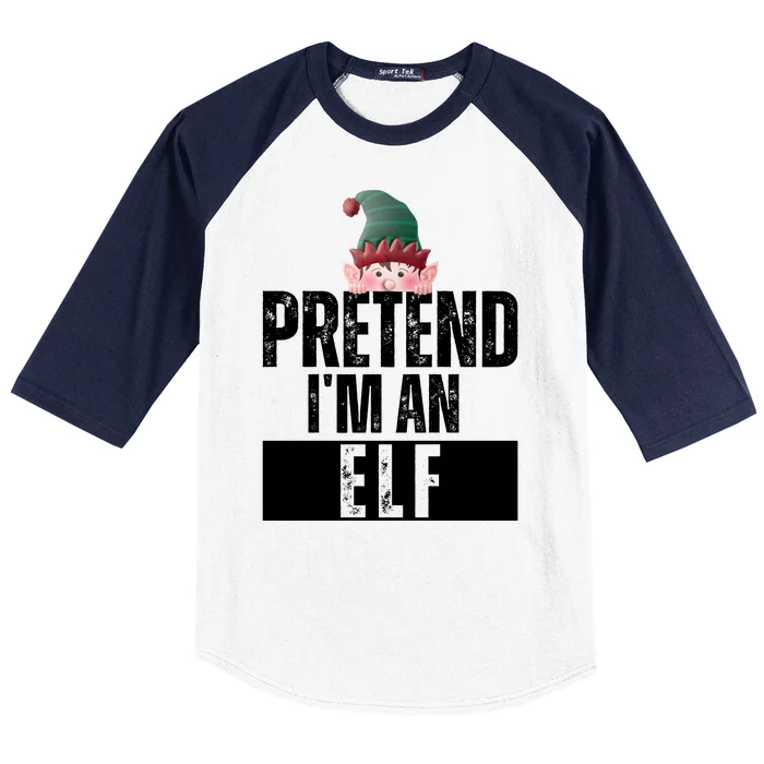 Pretend IM An Elf Funny Christmas Baseball Sleeve Shirt