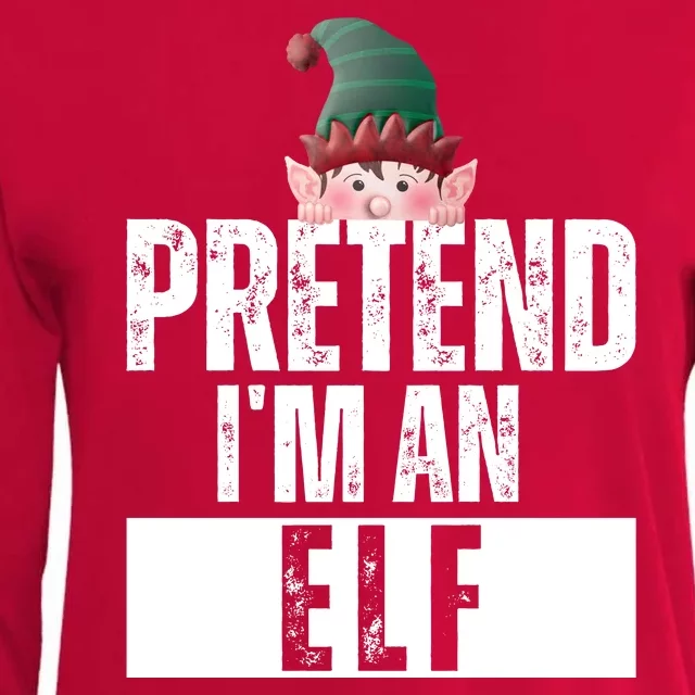 Pretend IM An Elf Funny Christmas Womens Cotton Relaxed Long Sleeve T-Shirt