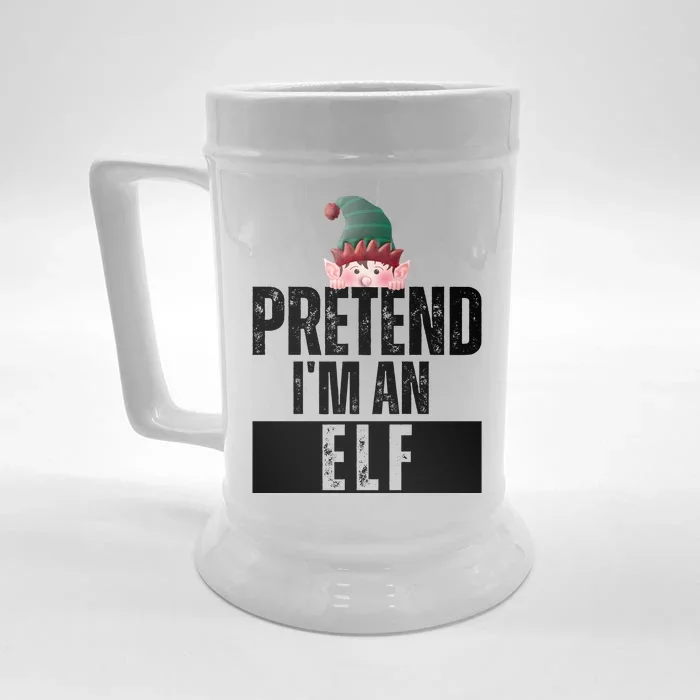 Pretend IM An Elf Funny Christmas Front & Back Beer Stein