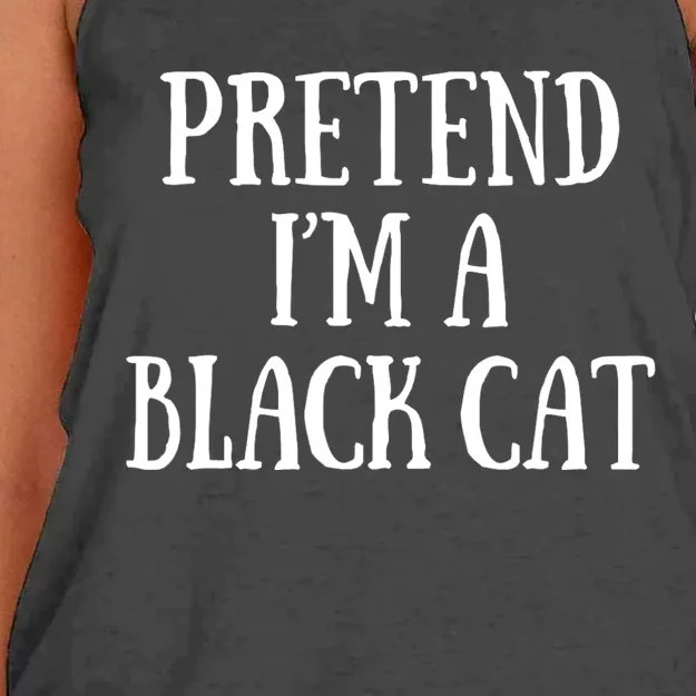 Pretend IM A Black Cat Funny Halloween Costume Women's Knotted Racerback Tank