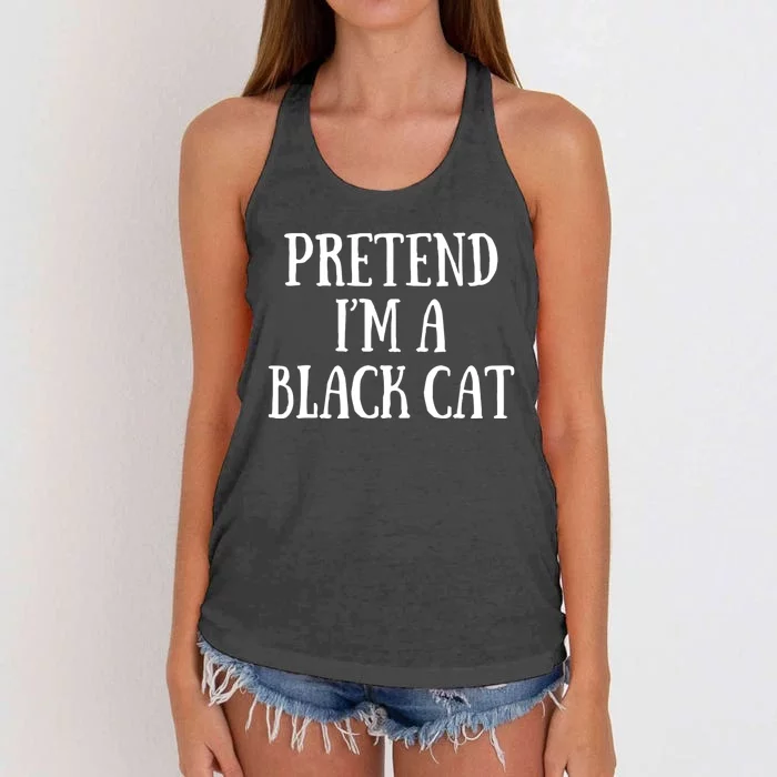 Pretend IM A Black Cat Funny Halloween Costume Women's Knotted Racerback Tank