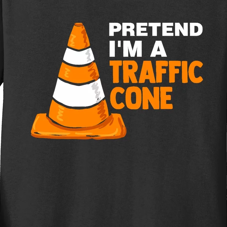 Pretend Im A Traffic Cone Costume Kids Long Sleeve Shirt