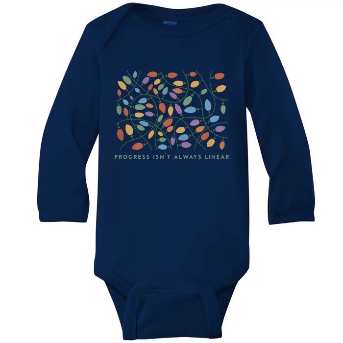 Progress IsnT Always Linear Special Education Teacher Baby Long Sleeve Bodysuit