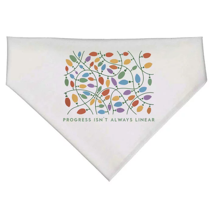 Progress IsnT Always Linear Special Education Teacher USA-Made Doggie Bandana