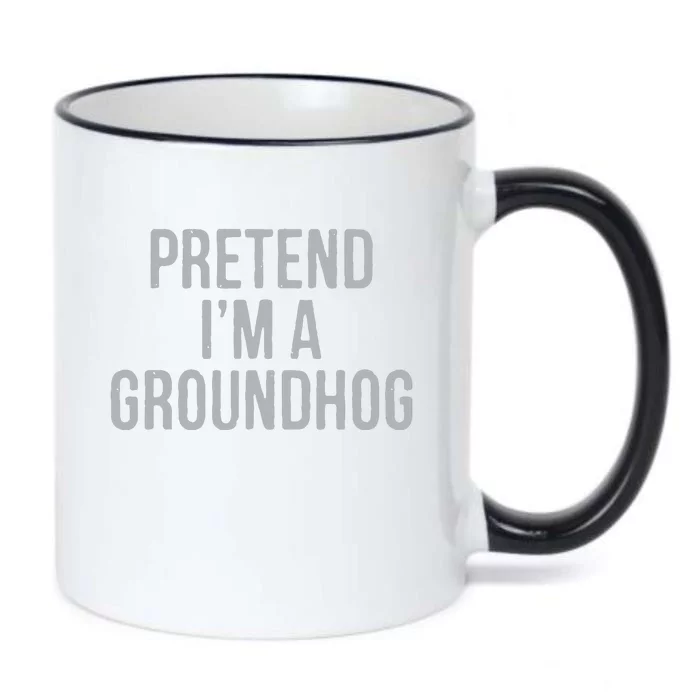 Pretend Im A Groundhog Lazy Halloween Costume Black Color Changing Mug