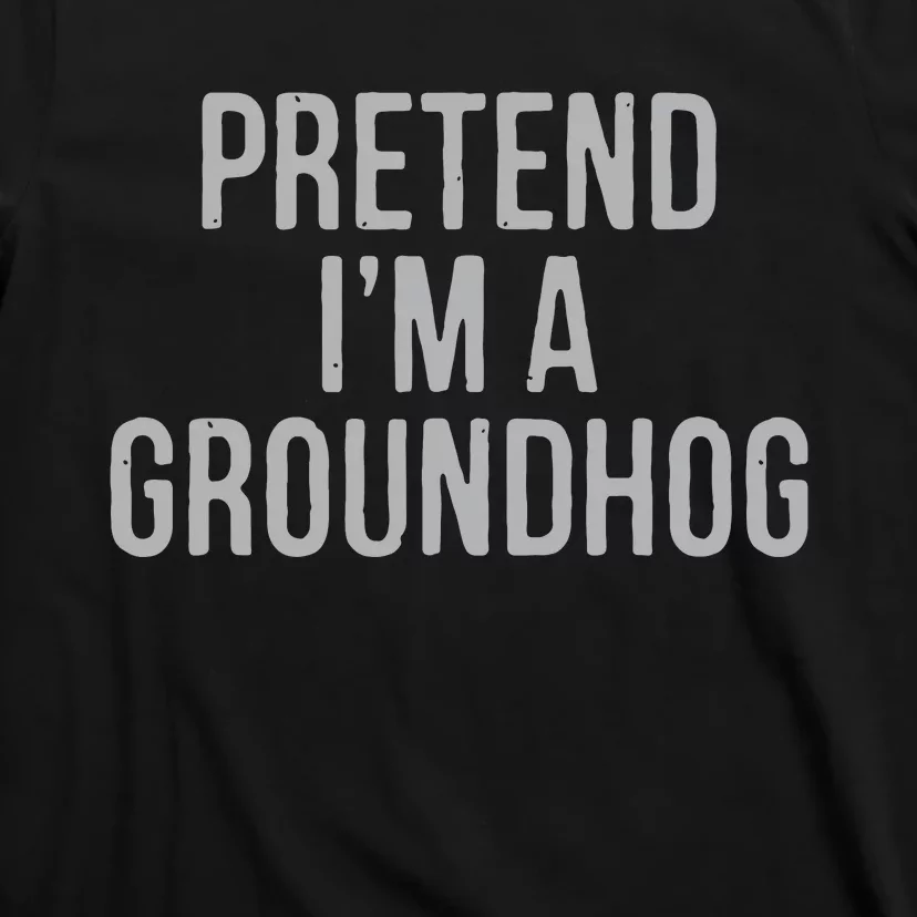 Pretend Im A Groundhog Lazy Halloween Costume T-Shirt