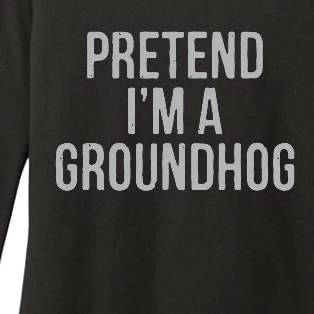 Pretend Im A Groundhog Lazy Halloween Costume Womens CVC Long Sleeve Shirt