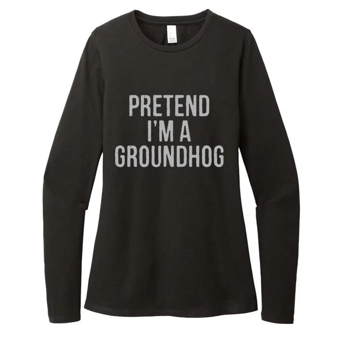 Pretend Im A Groundhog Lazy Halloween Costume Womens CVC Long Sleeve Shirt