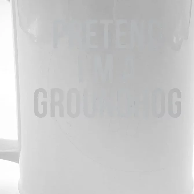 Pretend Im A Groundhog Lazy Halloween Costume Front & Back Beer Stein